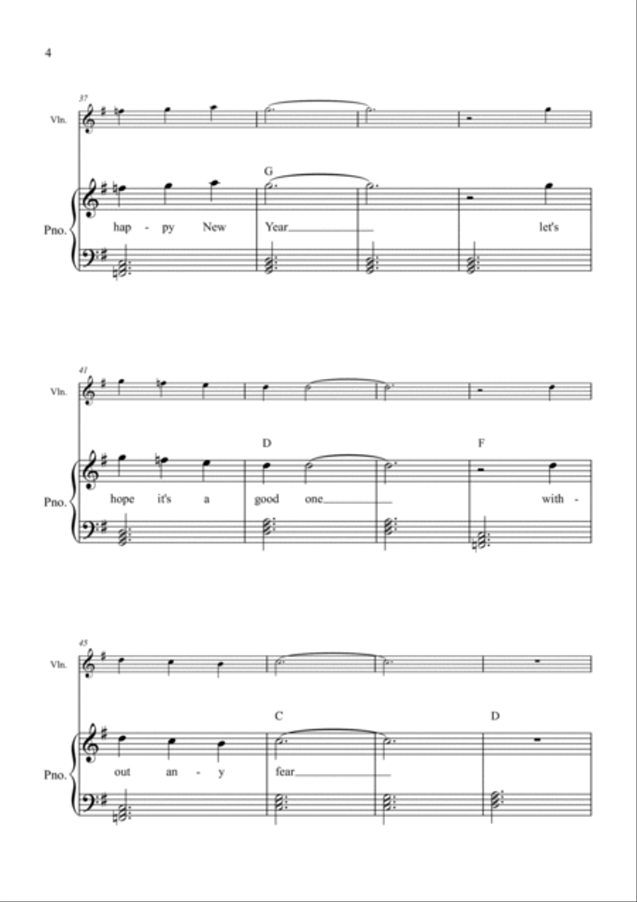 Happy Xmas (War Is Over) Violin Solo scores gallery preview page 4