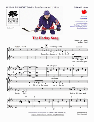 Book cover for The Hockey Song