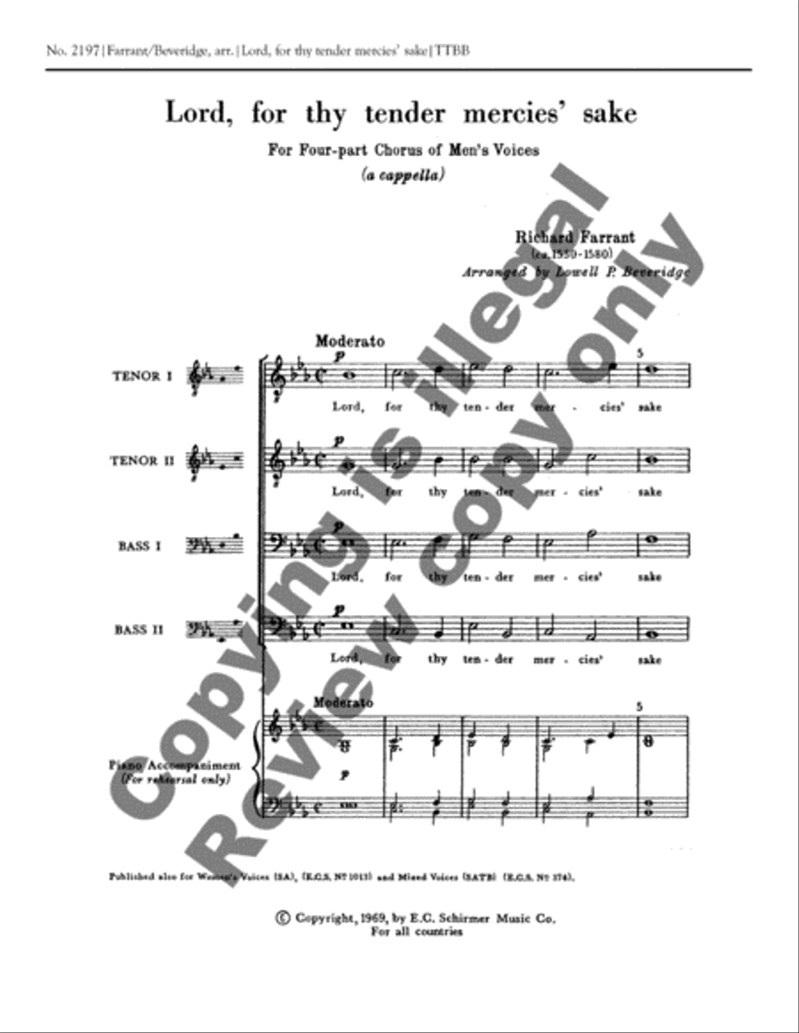 Lord, For Thy Tender Mercies' Sake TTBB scores gallery preview page 6