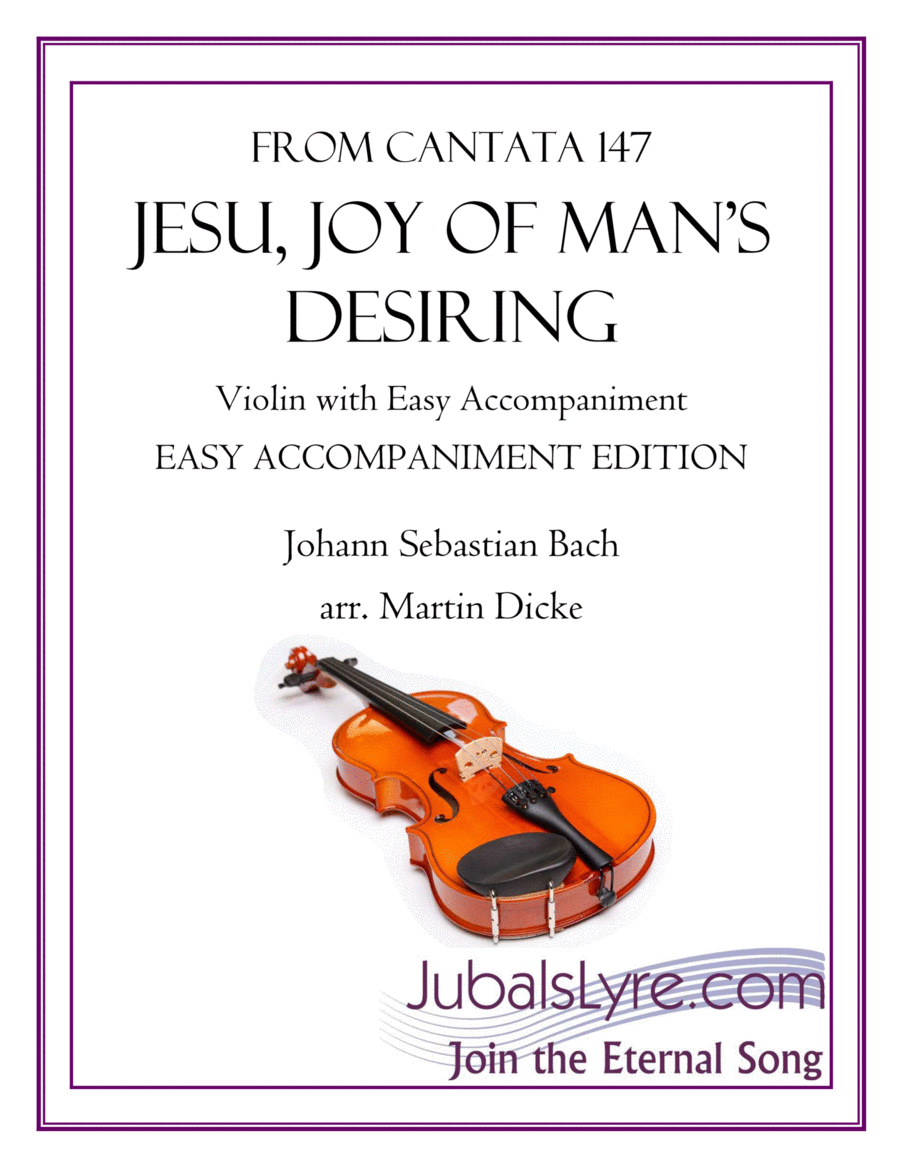 Jesu, Joy of Man’s Desiring (Violin with Easy Accompaniment) Violin Solo scores gallery preview page 1