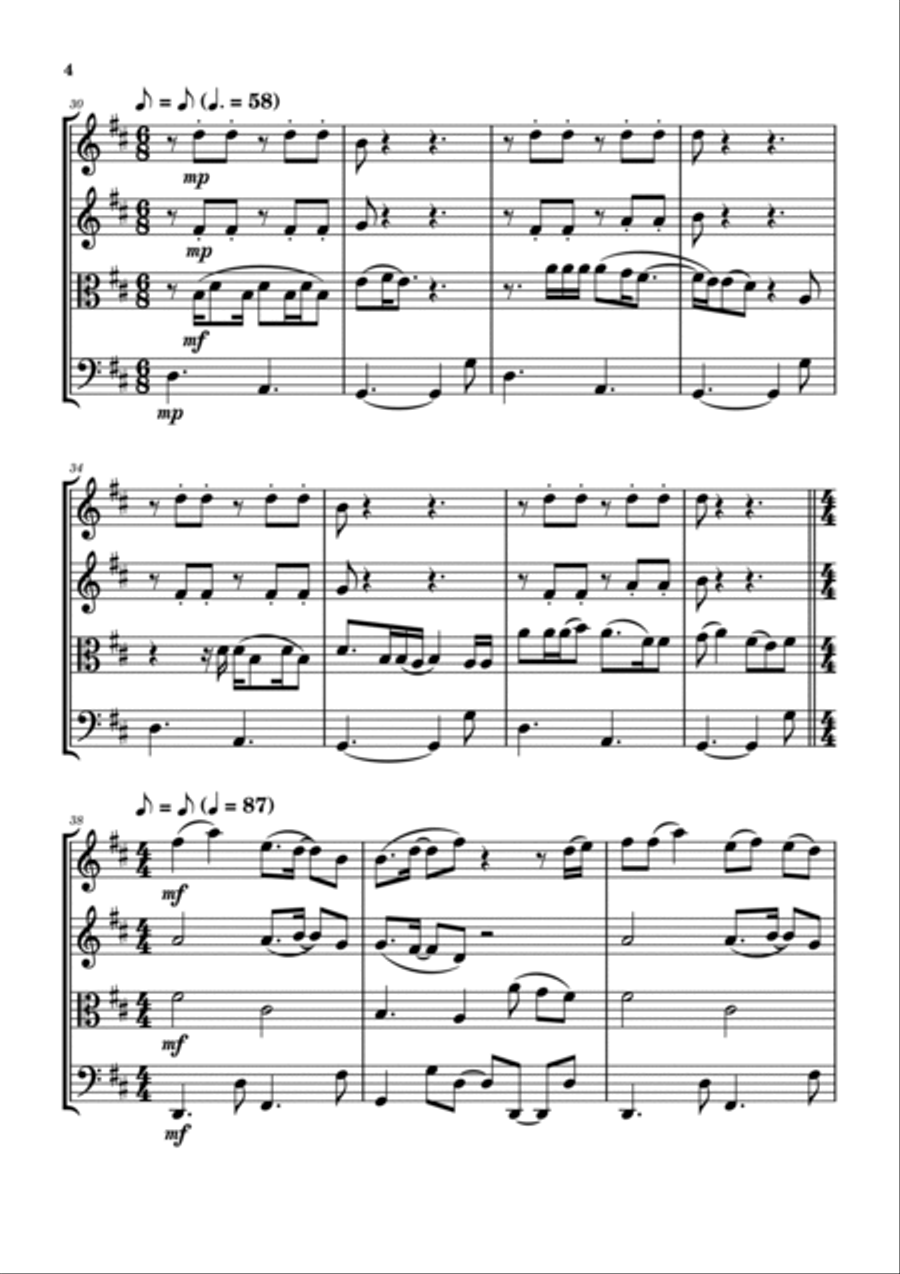 1 Step Forward, 3 Steps Back String Quartet scores gallery preview page 4