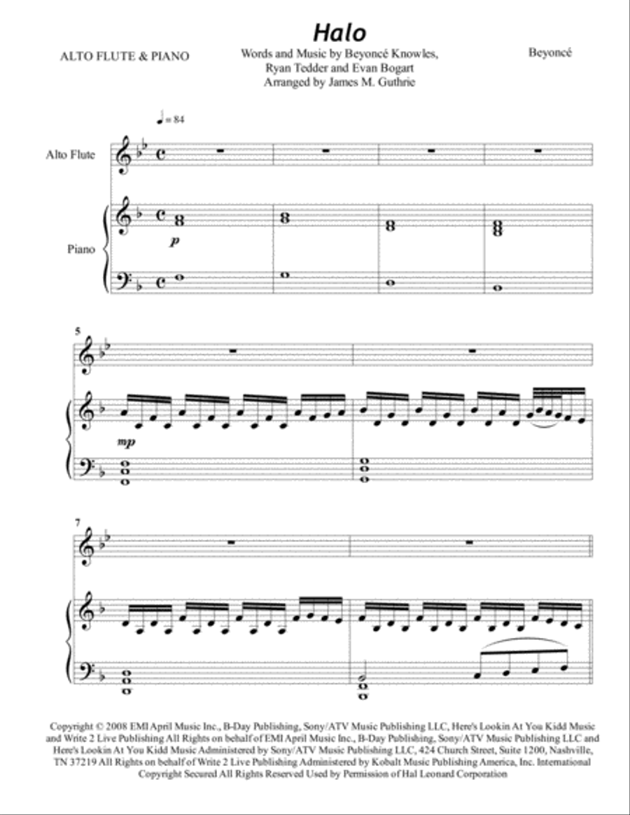 Halo Flute Solo scores gallery preview page 1