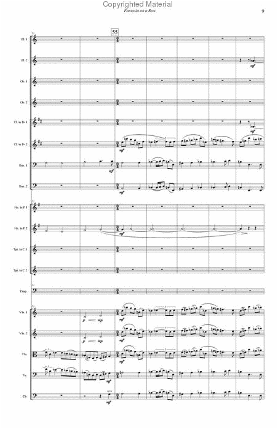 Fantasia on a Row Chamber Orchestra scores gallery preview page 11