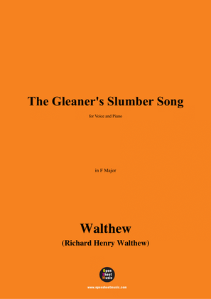 Book cover for Walthew-The Gleaner's Slumber Song,in F Major
