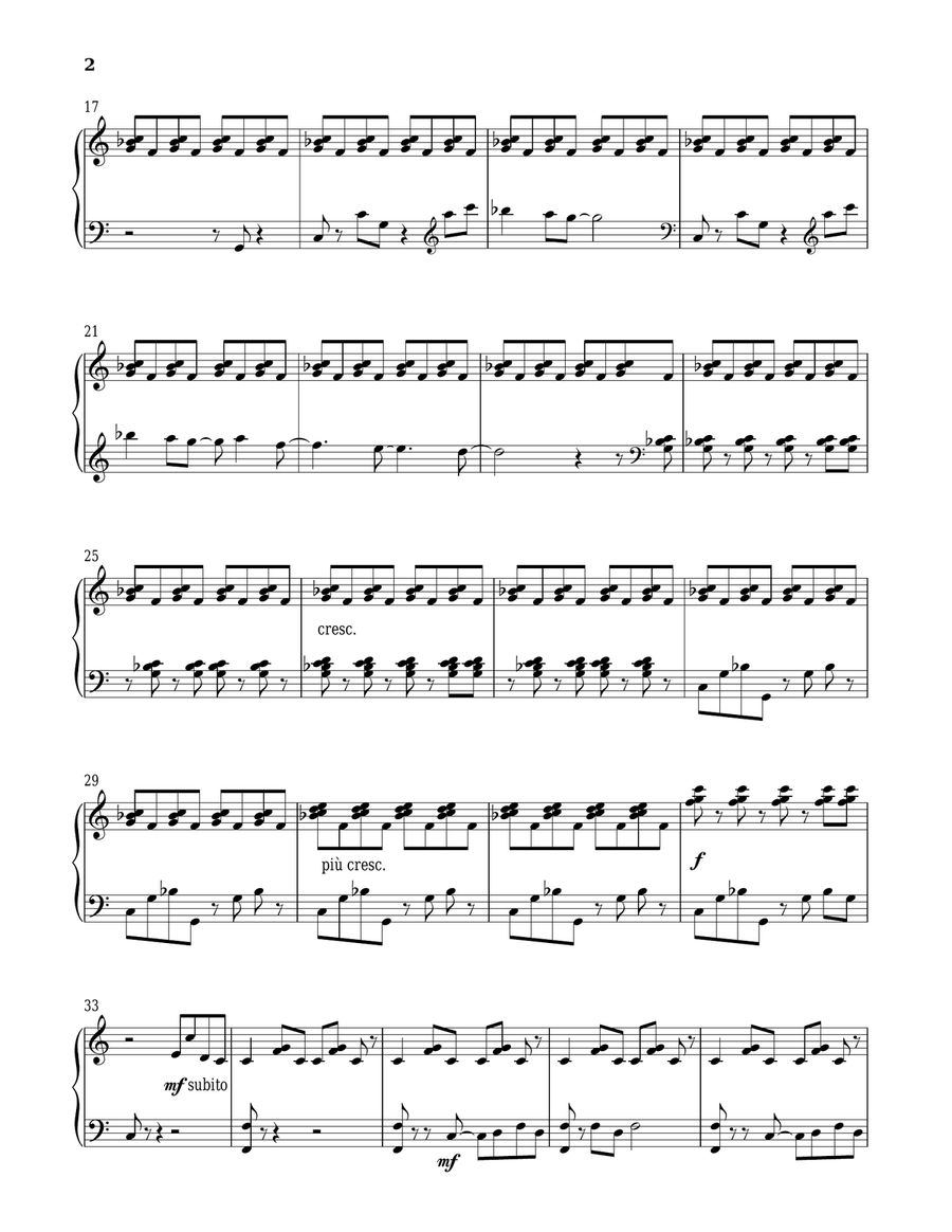 Paraphrase (Someone In A Tree) Piano Solo scores gallery preview page 2