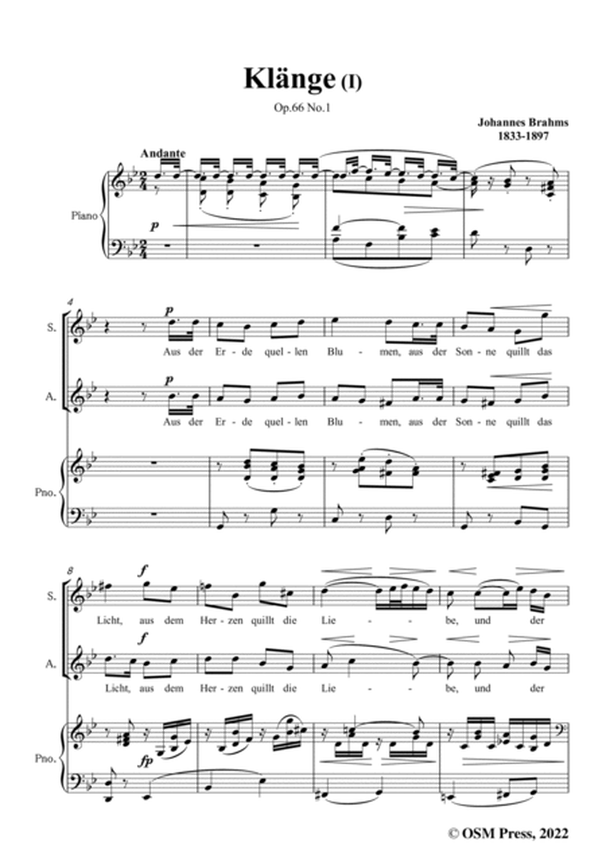 Brahms-Klange I-Sounds I,Op.66 No.1,in g minor,from Five Duets,Op.66