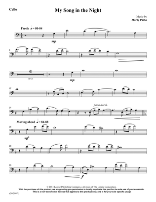 My Song in the Night - Downloadable Cello Part