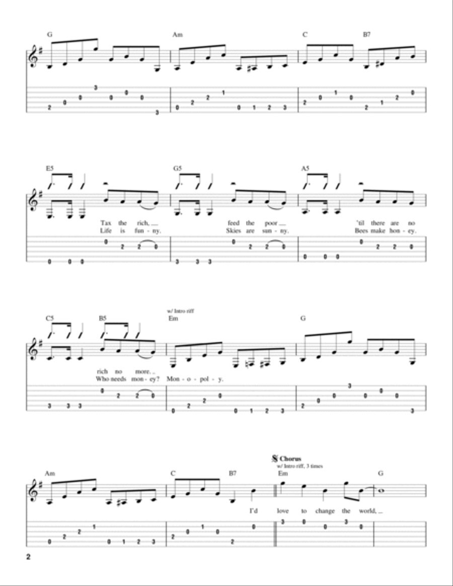 I'd Love To Change The World Acoustic Guitar scores gallery preview page 2
