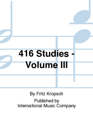 Book cover for 416 Studies: Volume III