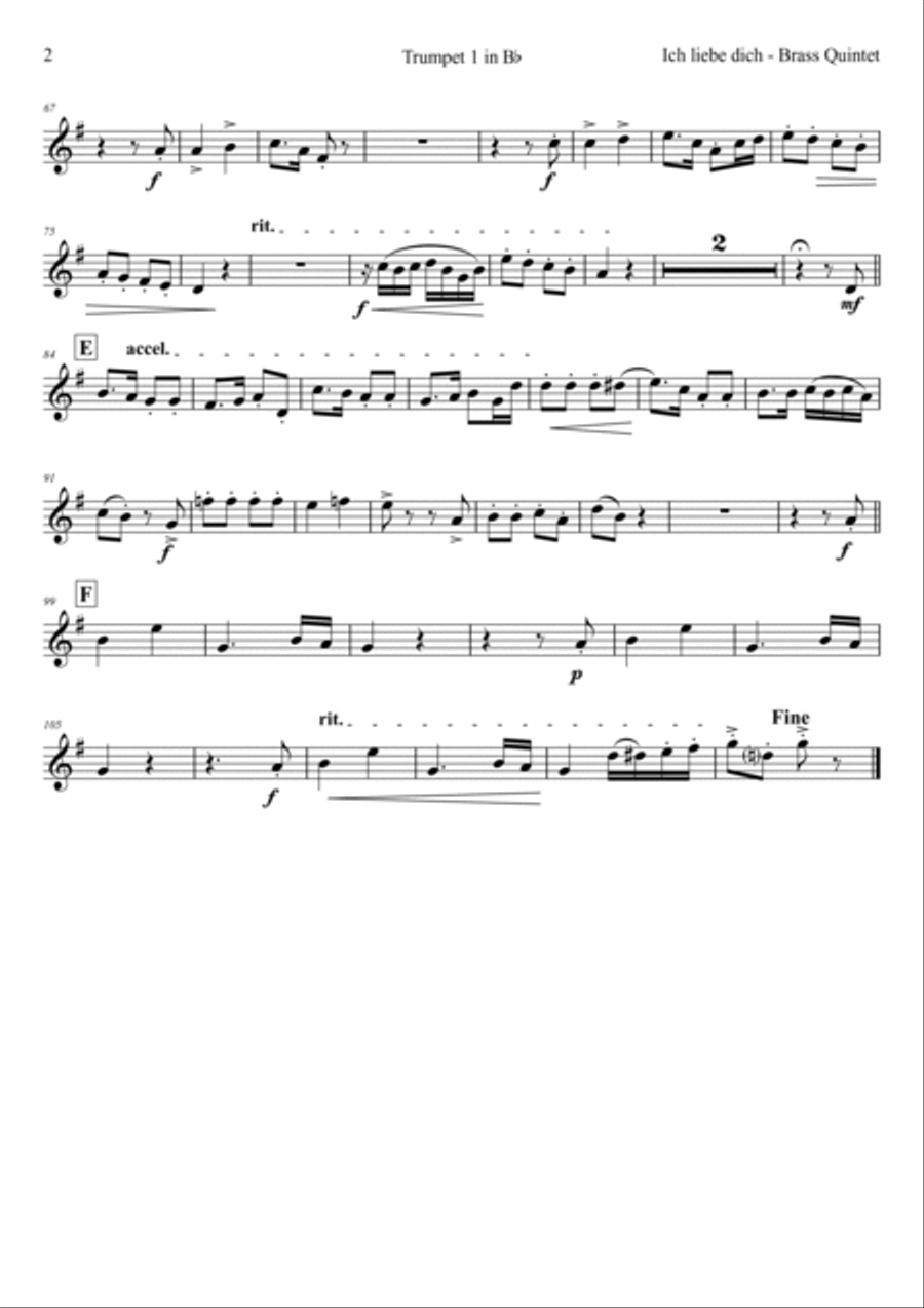 Ich liebe dich - Beethoven goes Polka - Brass Quintet Brass Quintet scores gallery preview page 5