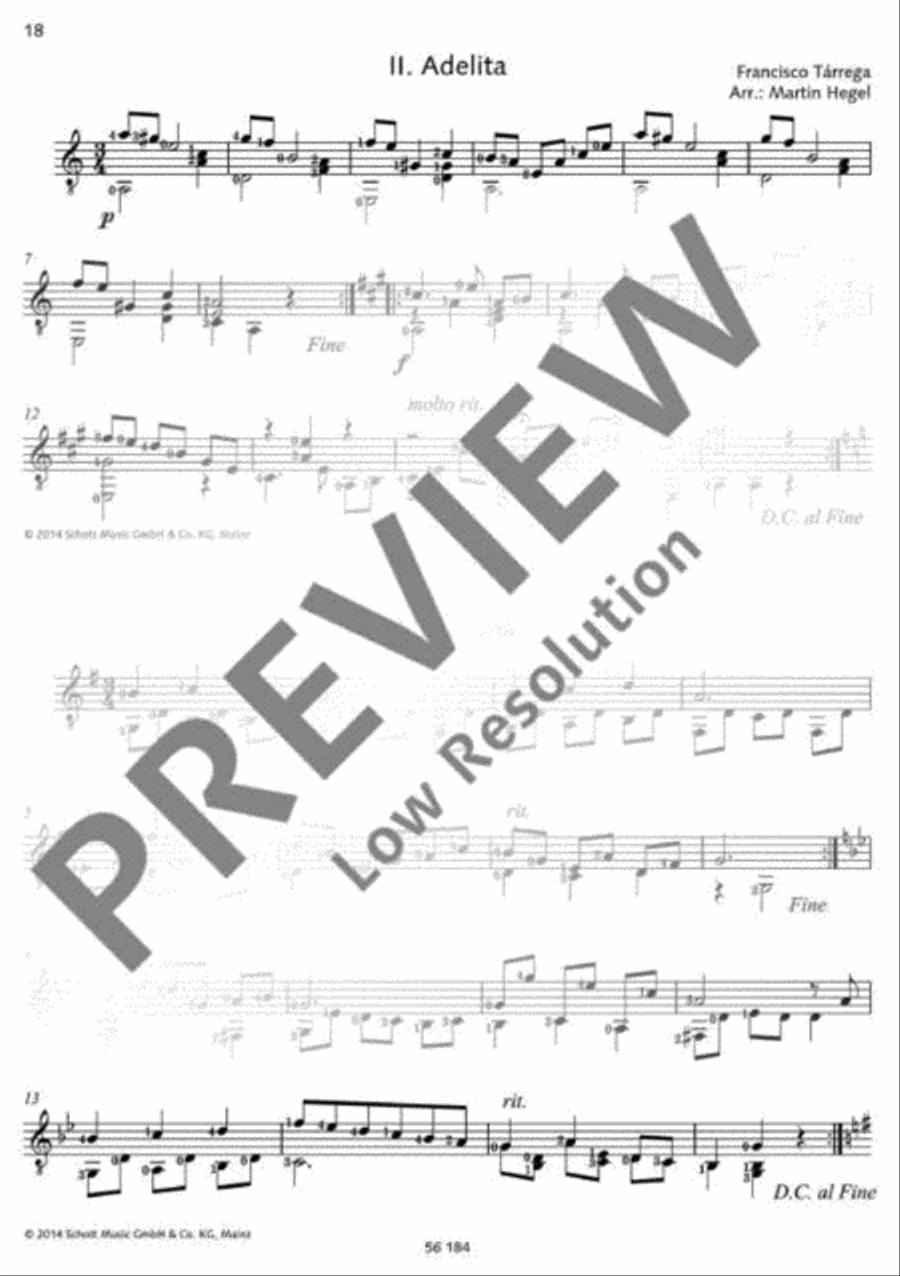 Tárrega for Guitar Classical Guitar scores gallery preview page 19