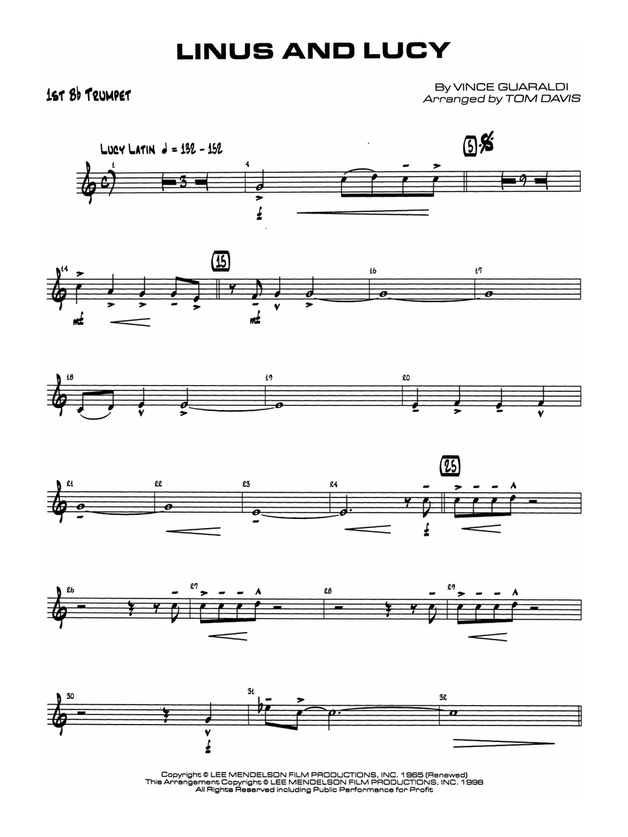 Linus and Lucy: 1st B-flat Trumpet