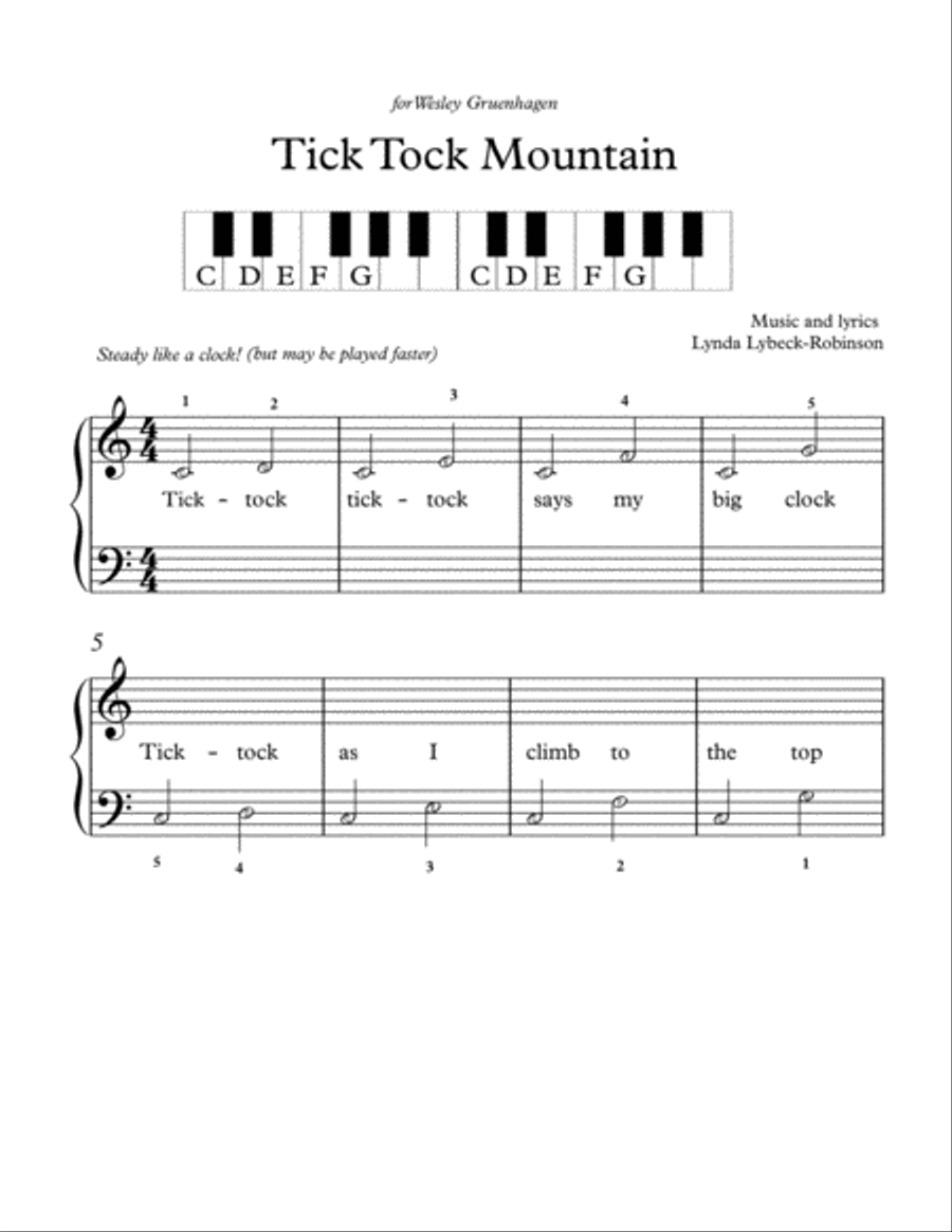 Tick Tock Mountain Tick Tock Mountain Easy Piano scores gallery preview page 2