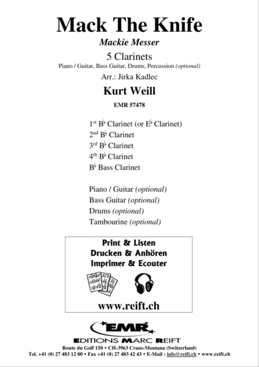 Mack The Knife Clarinet Quintet scores gallery preview page 2