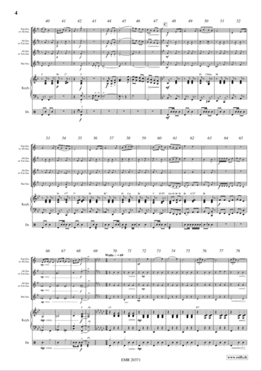 Camptown Races Camptown Races Saxophone Quartet scores gallery preview page 4