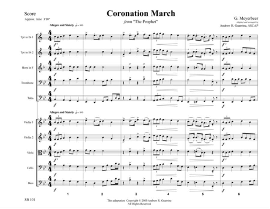 Coronation March Coronation March Chamber Music scores gallery preview page 1