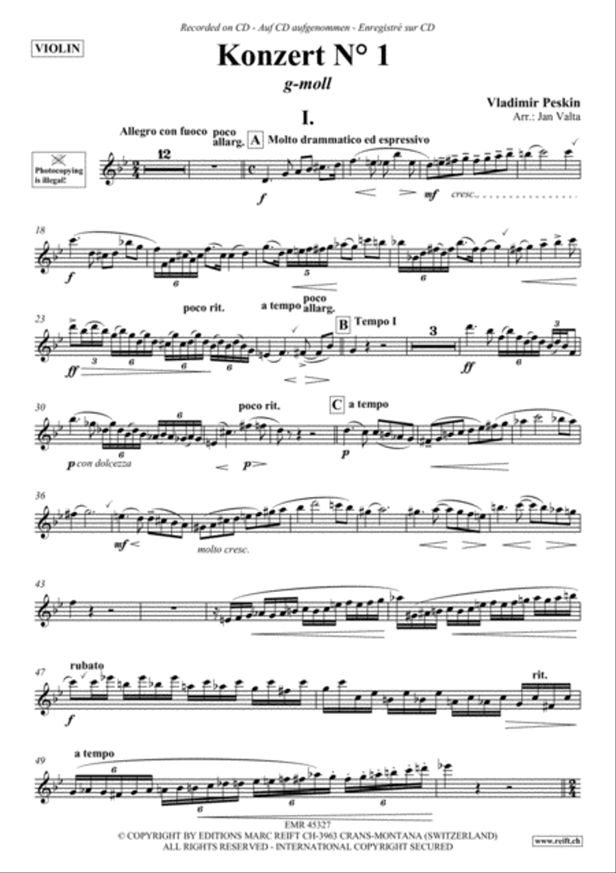 Konzert No. 1 g-moll Konzert No. 1 g-moll Violin Solo scores gallery preview page 2