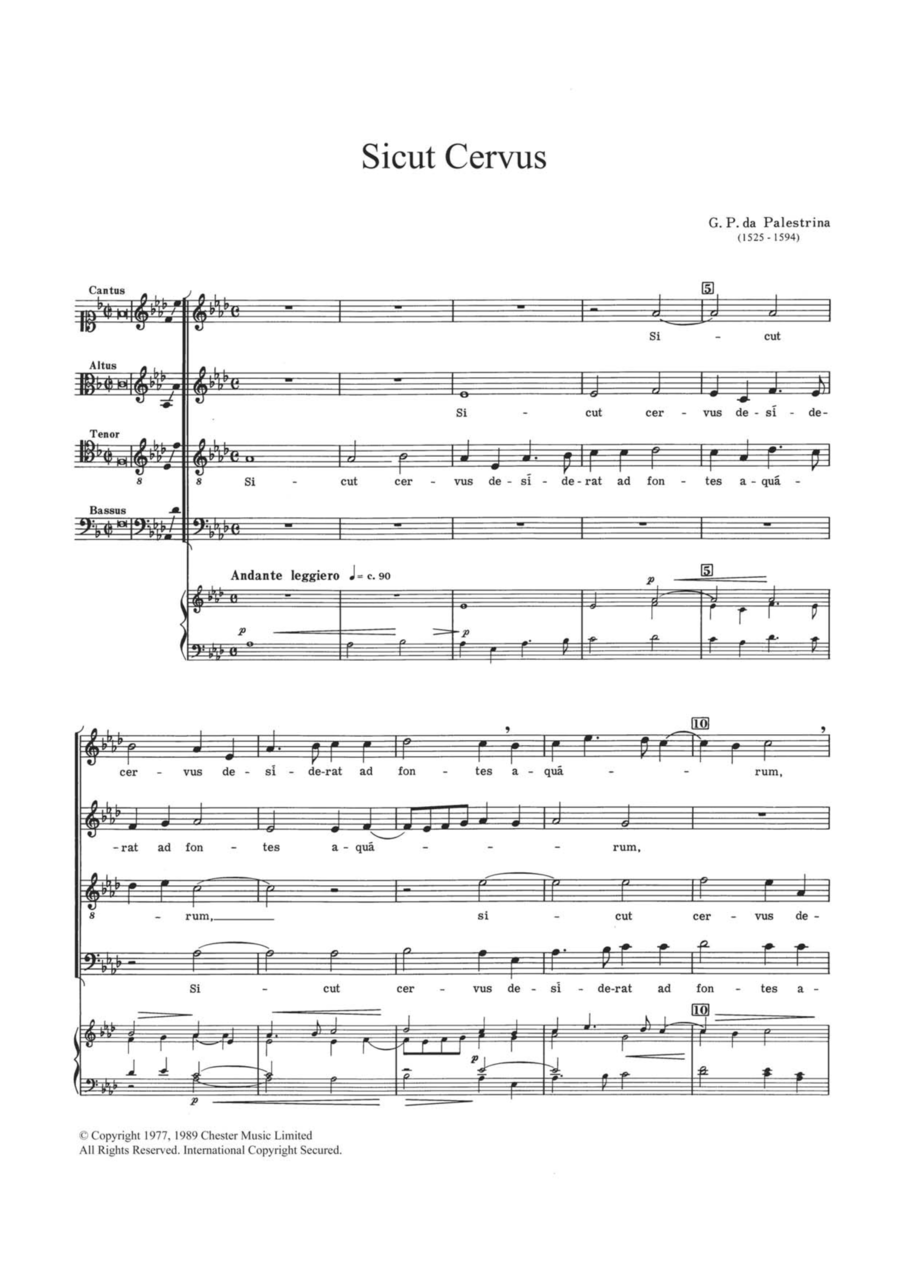 Sicut Cervus Sicut Cervus Choir scores gallery preview page 1