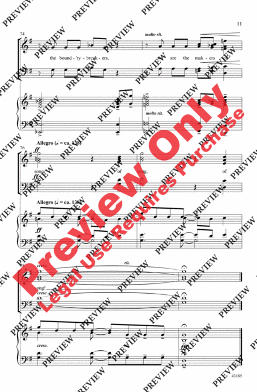 We Are the Music-Makers 4-Part scores gallery preview page 11