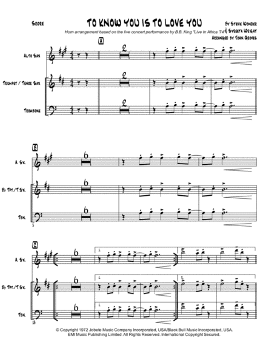 To Know You Is To Love You Small Ensemble scores gallery preview page 3