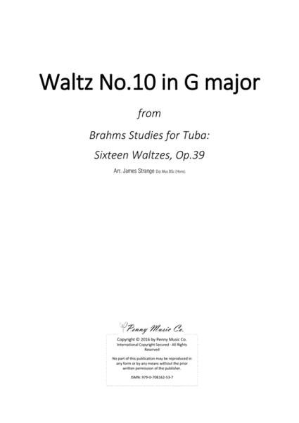 Brahms Waltz No.10 in G Major for unaccompanied Tuba image number null