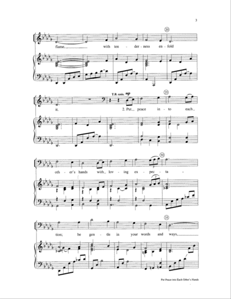 Put Peace Into Each Other's Hands 4-Part scores gallery preview page 3