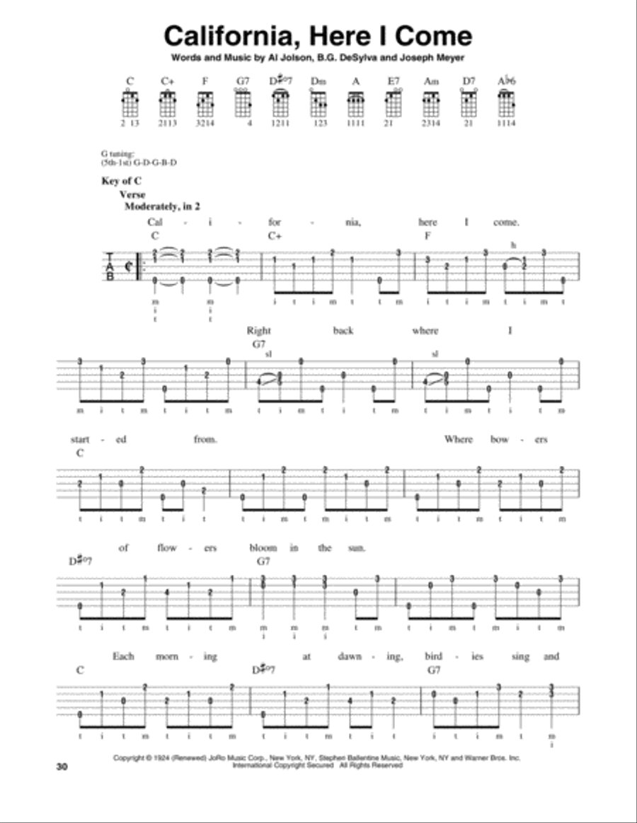 California, Here I Come Banjo scores gallery preview page 1
