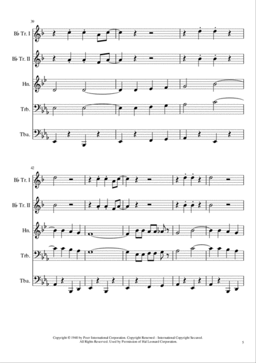 You Are My Sunshine Brass Ensemble scores gallery preview page 5