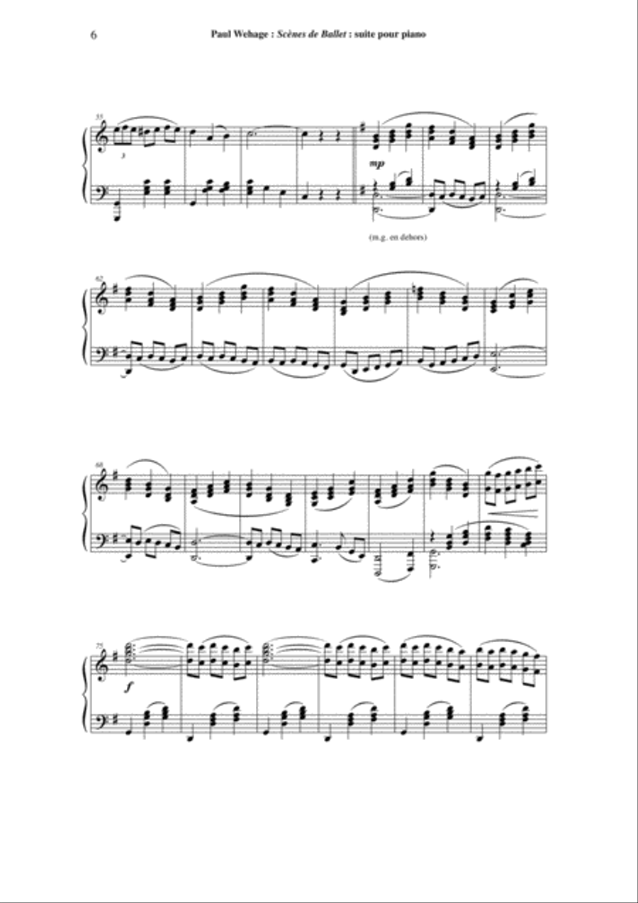 Paul Wehage: Scènes de Ballet for piano Piano Solo scores gallery preview page 6