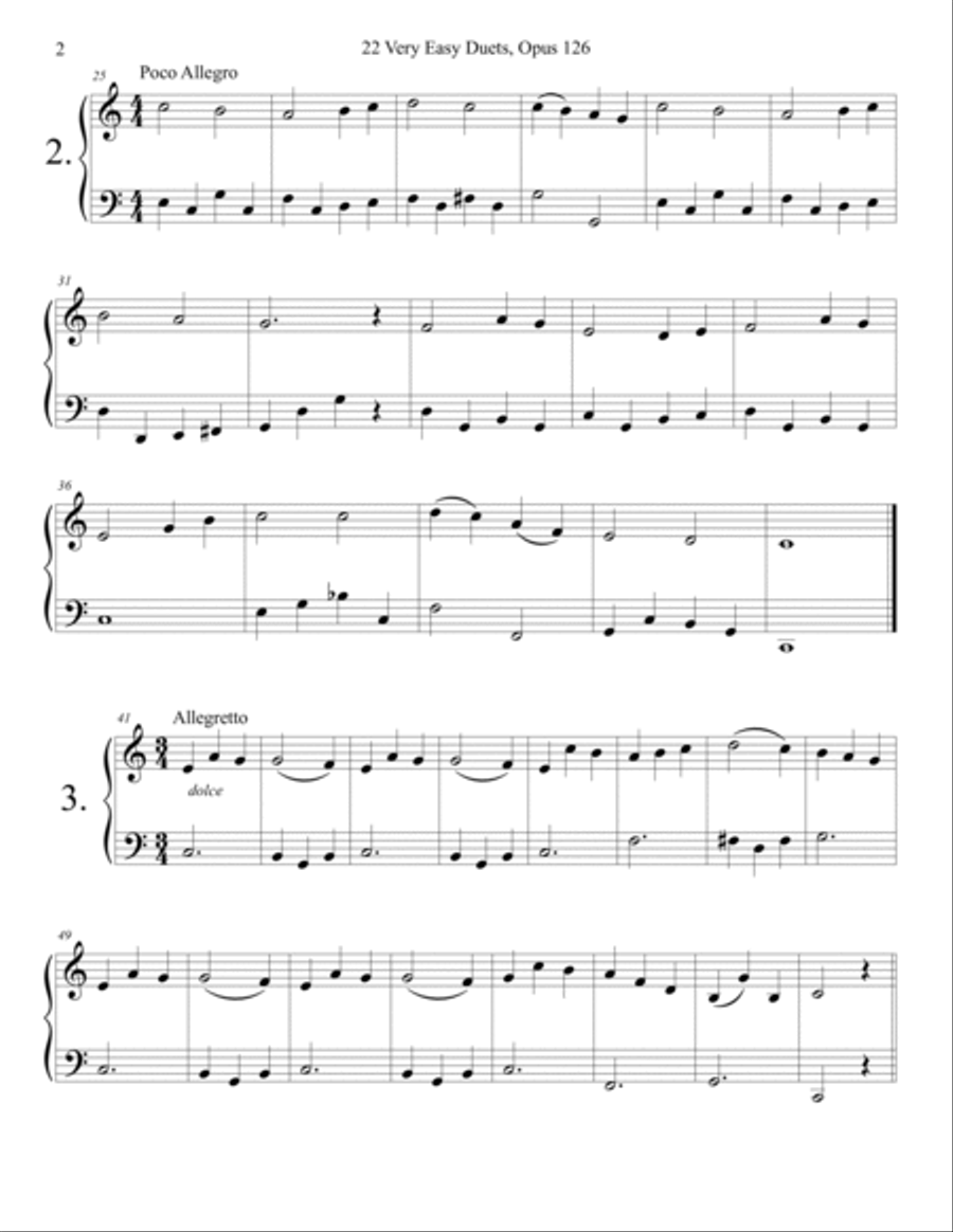 Sebastian Lee 22 Easy Duets Op. 126 for Piano Piano Method scores gallery preview page 2