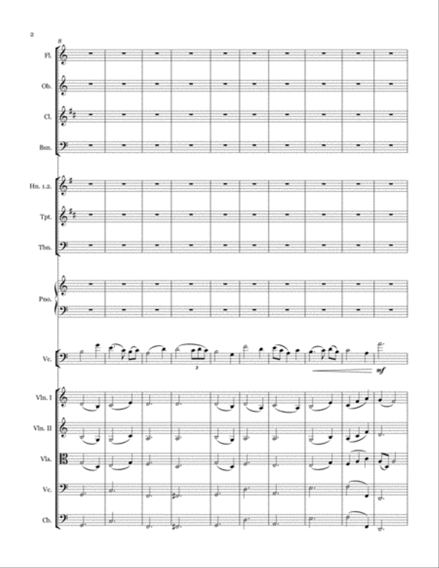 Solitude (for cello and chamber orchestra) Chamber Orchestra scores gallery preview page 2