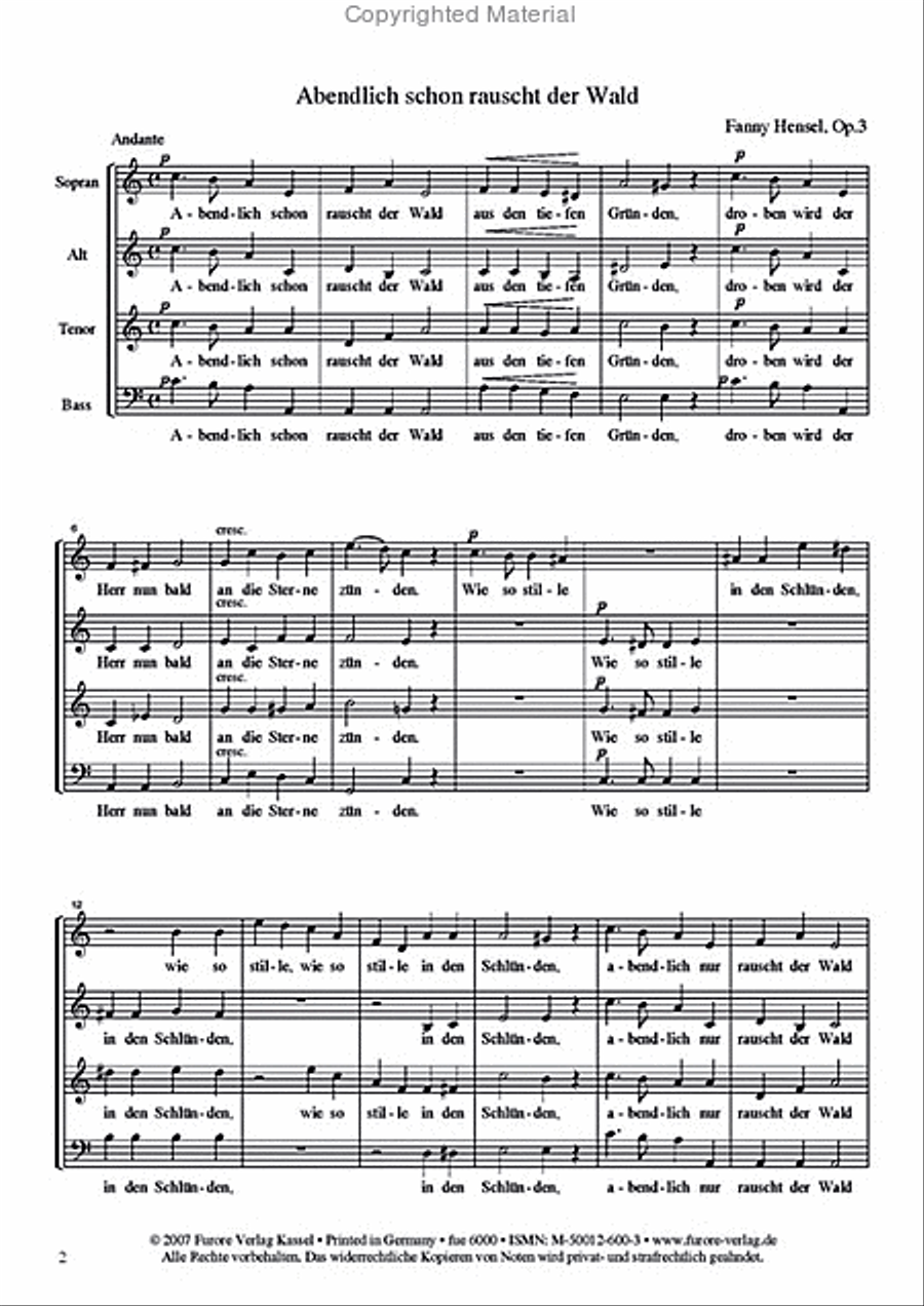 Weltliche a-cappella Chore von 1846 Vol. 1 A Cappella scores gallery preview page 2