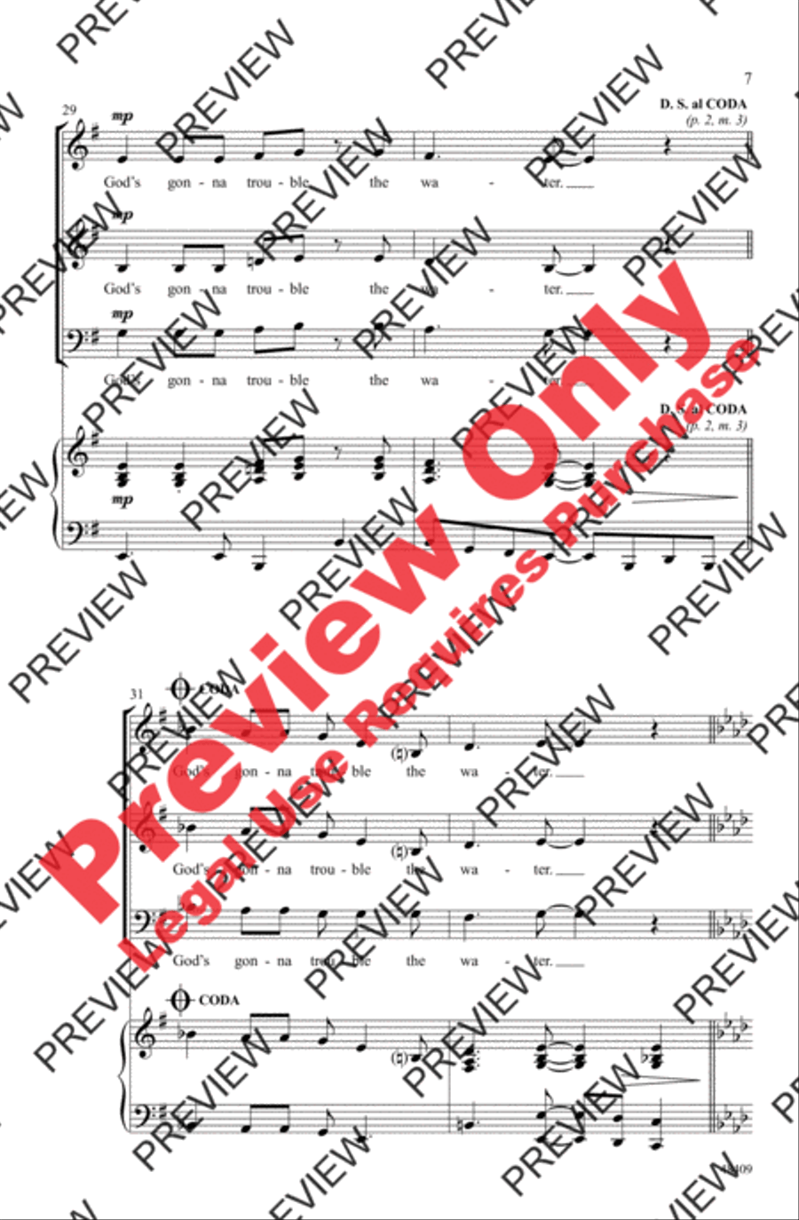 Wade in the Water Wade in the Water 3-Part scores gallery preview page 7