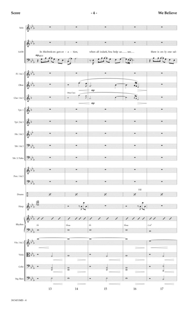 We Believe - Orchestral Score and Parts