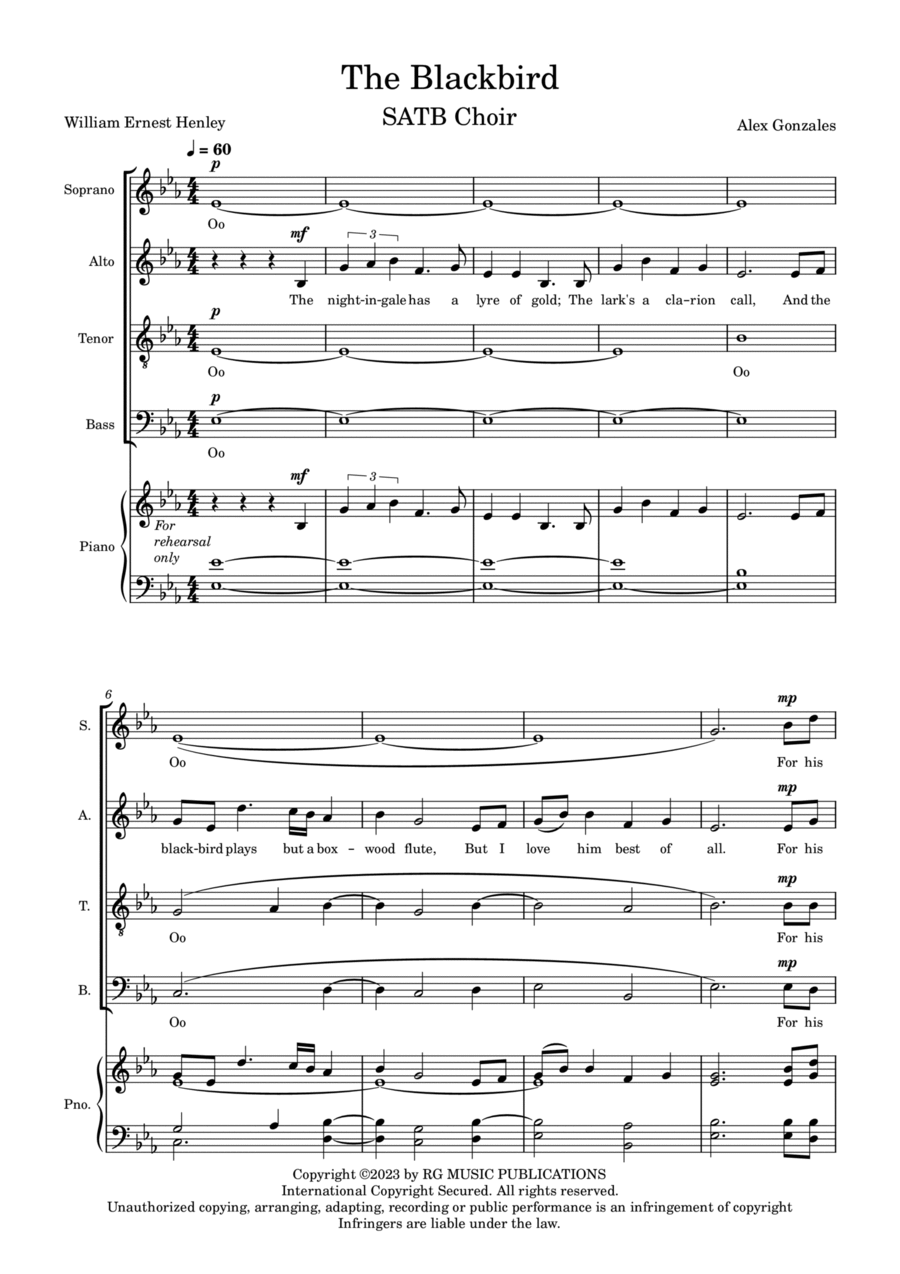 The Blackbird Divisi scores gallery preview page 1