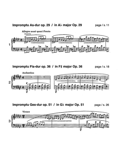 Impromptus Op. 29, 36, 51