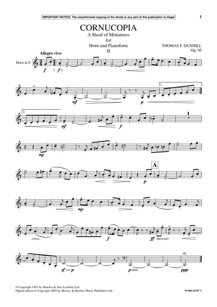 Cornucopia - A Sheaf Of Miniatures For Horn And Pianoforte (II)