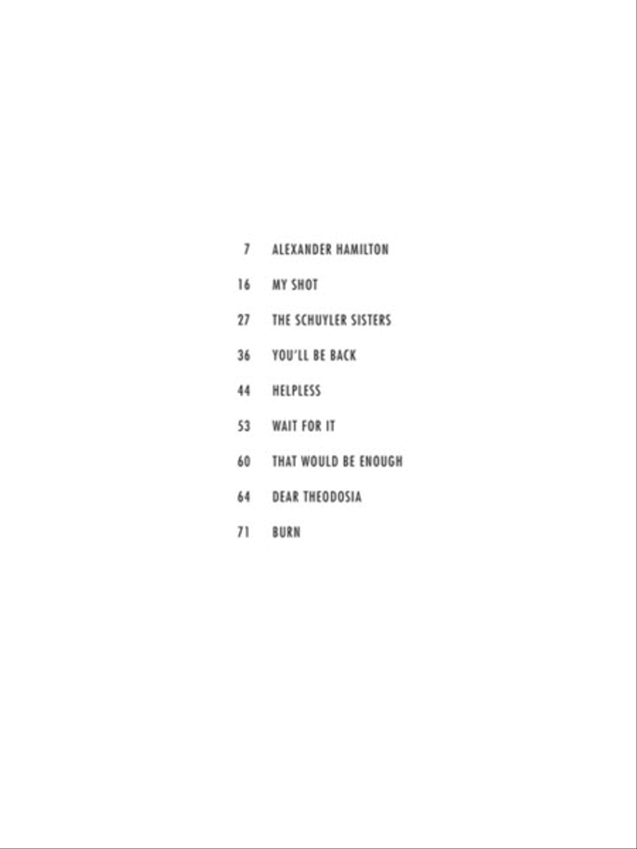Hamilton outlet vocal selections