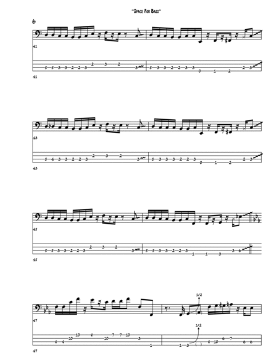 Space For Bass Space For Bass Bass Guitar scores gallery preview page 6