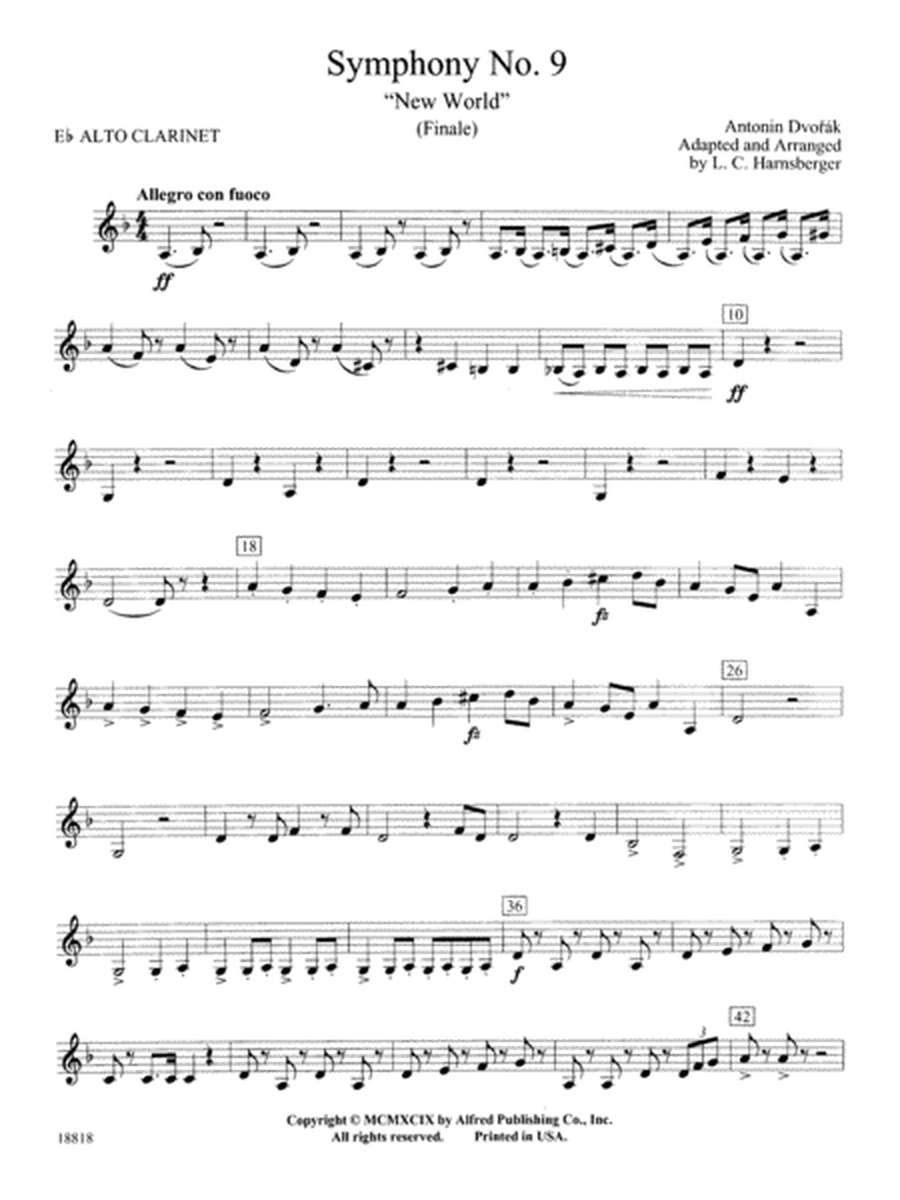 Symphony No. 9 "New World", Finale: E-flat Alto Clarinet