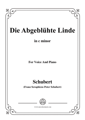 Schubert-Die Abgeblühte Linde(The Faded Linden Tree),Op.7 No.1,in c minor,for Voice&Pno