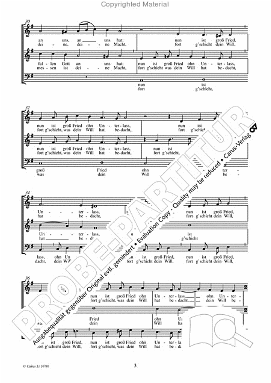 To God on high alone be praised (Allein Gott in der Hoh sei Ehr) 3-Part scores gallery preview page 4