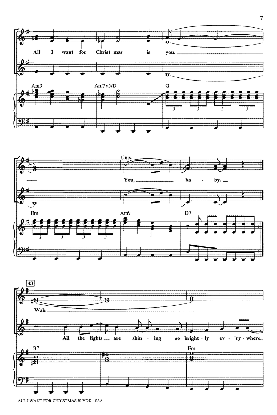 All I Want For Christmas Is You (arr. Mac Huff) SSA scores gallery preview page 6