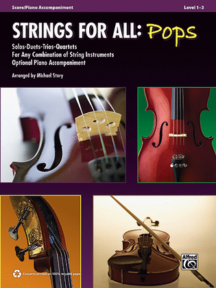 Book cover for Strings for All -- Solo-Duet-Trio-Quartet with Optional Piano Accompaniment