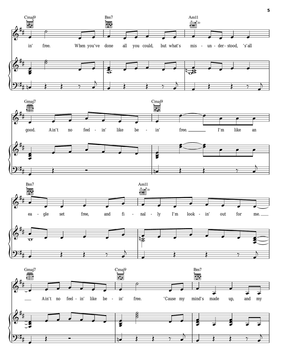 Free Piano, Vocal, Guitar scores gallery preview page 5