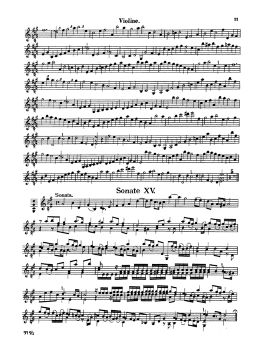 Biber: 16 Violin Sonatas, Volume II Violin scores gallery preview page 1