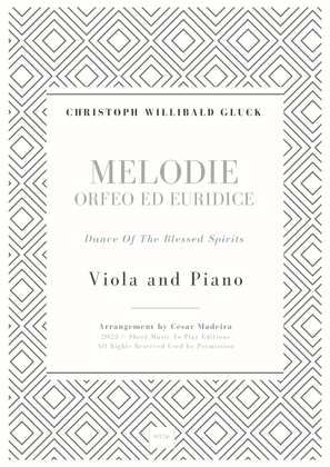 Melodie from Orfeo ed Euridice - Viola and Piano (Full Score and Parts)