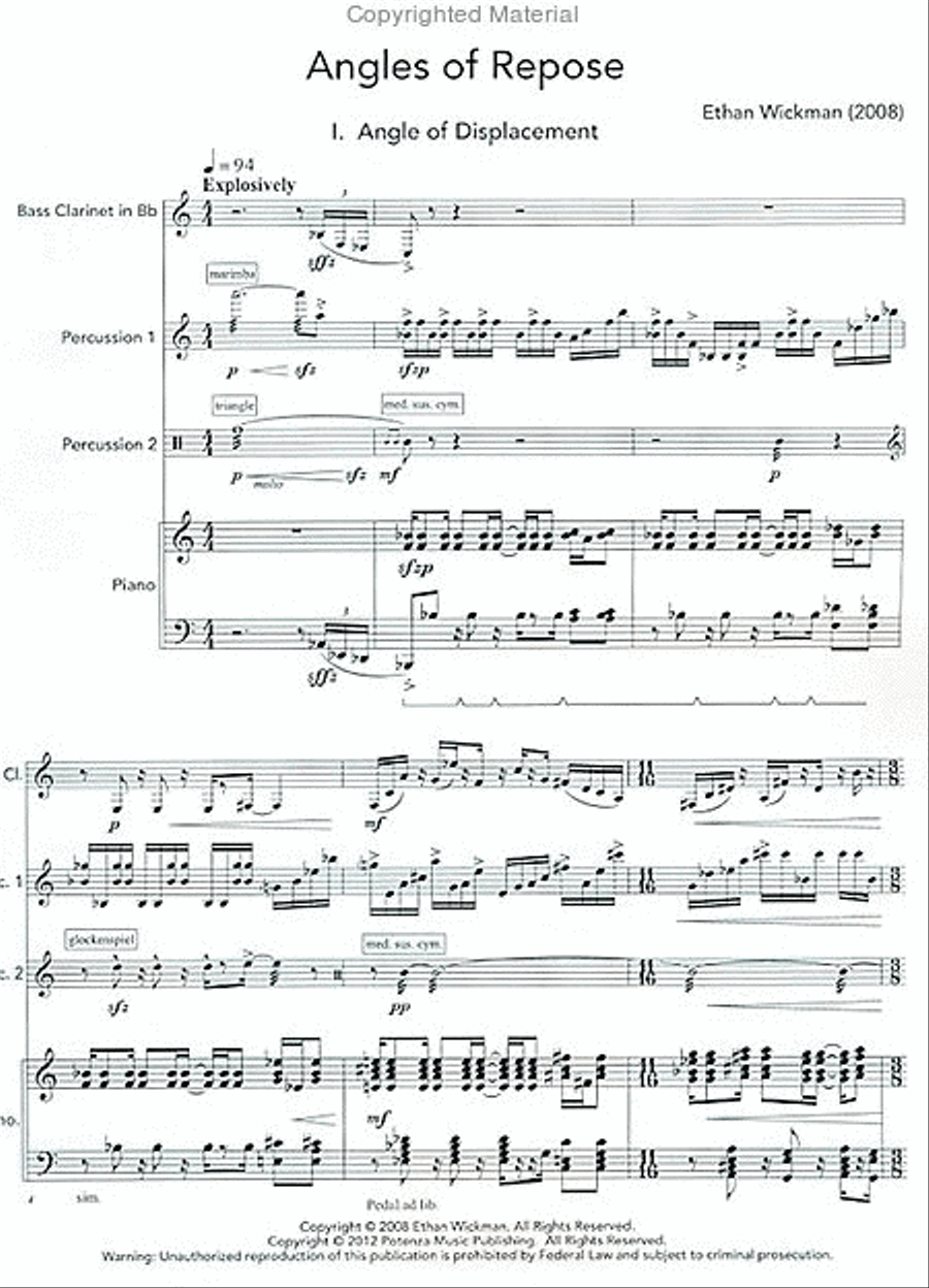Angles of Repose Bass Clarinet scores gallery preview page 2