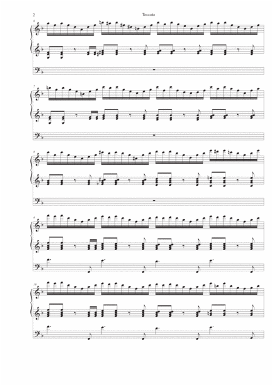 Toccata from Symphony for Organ no. 5 - Widor (abridged) Organ Solo scores gallery preview page 2