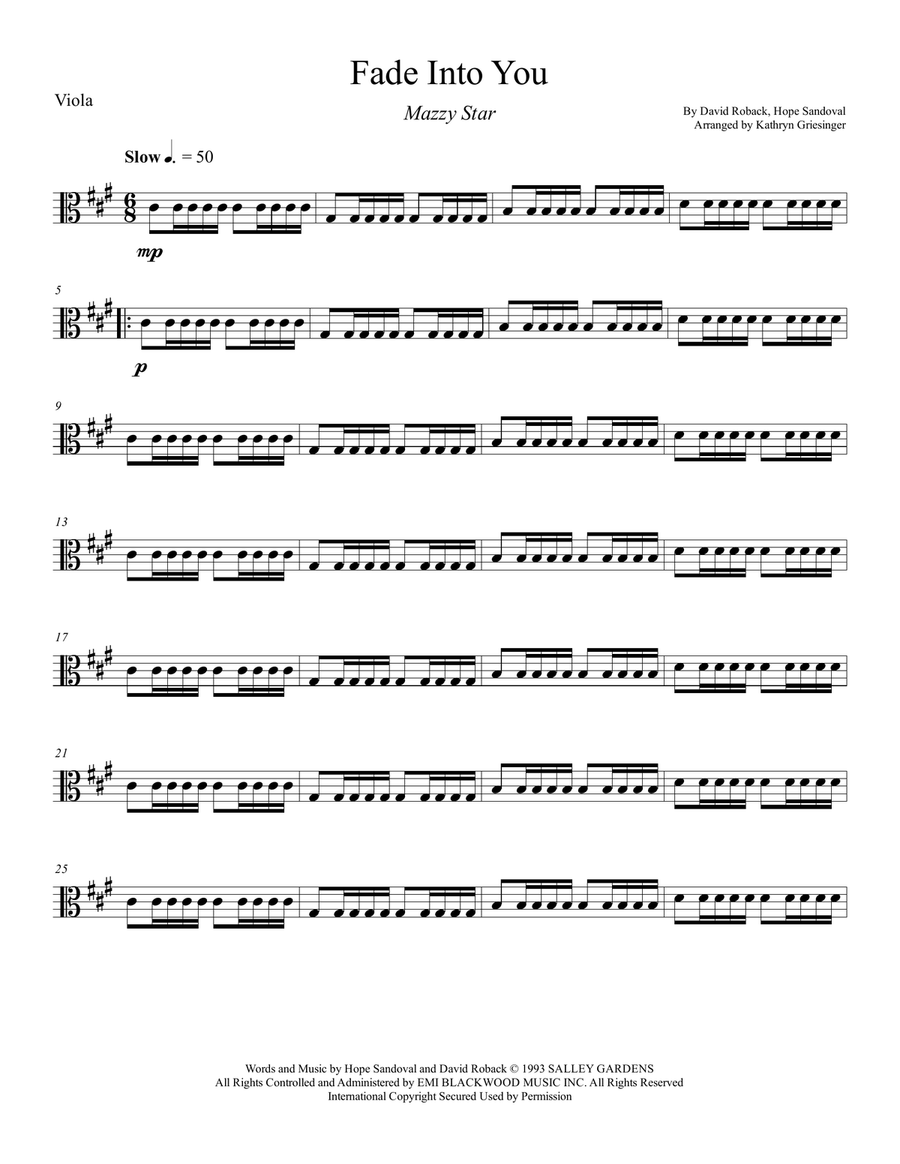 Fade Into You String Quartet scores gallery preview page 4